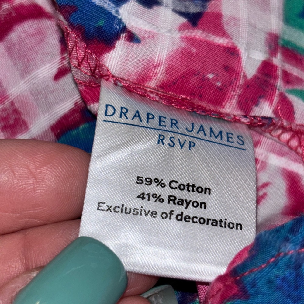 🌸💙 Draper James 💙🌸 Pink and Blue Floral Blouse Size (S) - Picture 8 of 10